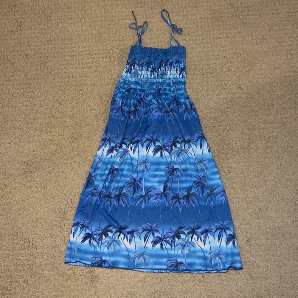 Blue tropical dress